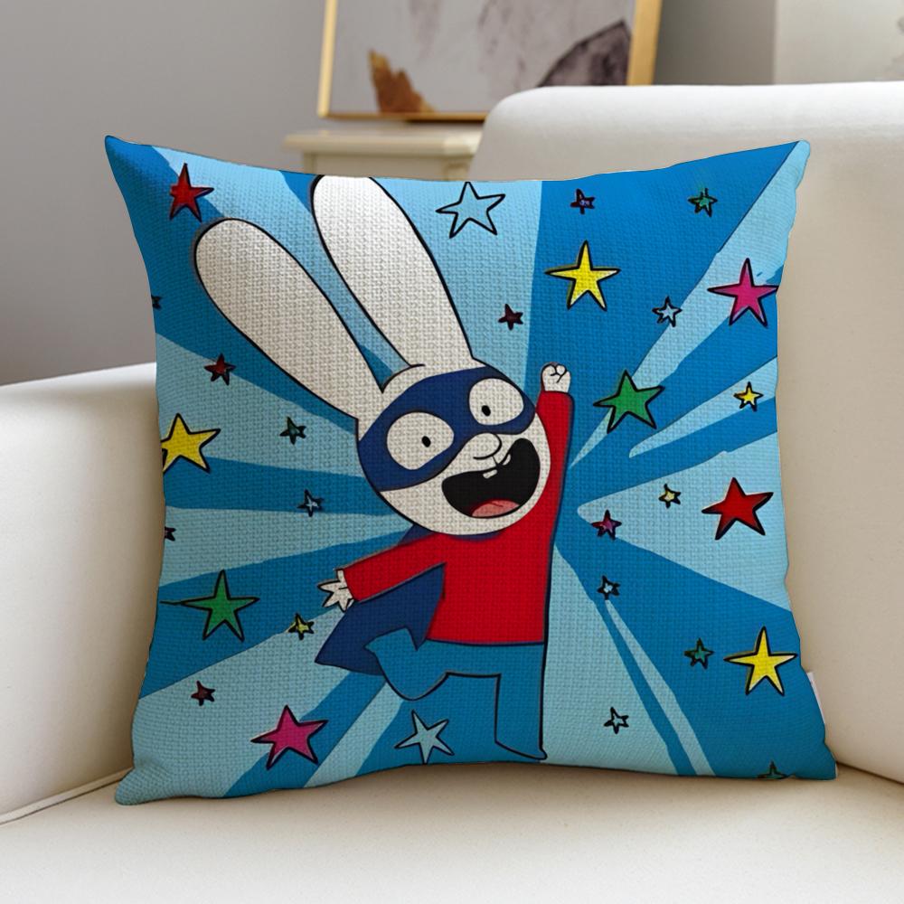 Whimsical SSimon Super RabbitS Cushion Cover Pcs Linen Throw Pillow Covers x x Modern Home Decor