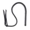 Black Hand-woven Leather Whip - 120cm Erotic Snake Horsewhip for Teaching and BDSM