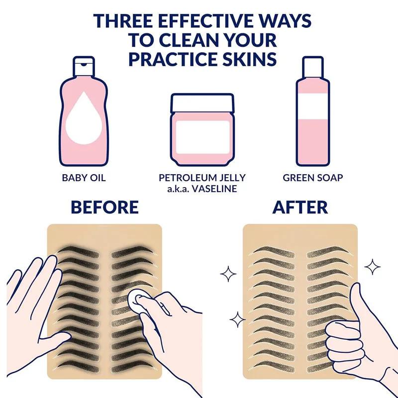 10/1Pcs Silicone Tattoo Practice Skin Blank Microblading Eyebrow Fake Skin Double-Sided for Permanent Tattoo Makeup Tools