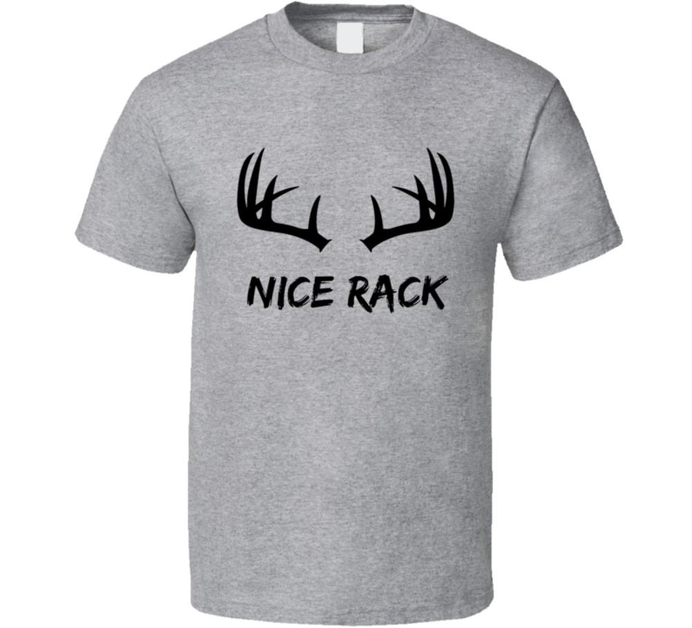 Nice Rack Funny T-Shirt Novelty Buck Deer Antler TShirt Unisex New Womens Tee XXXL