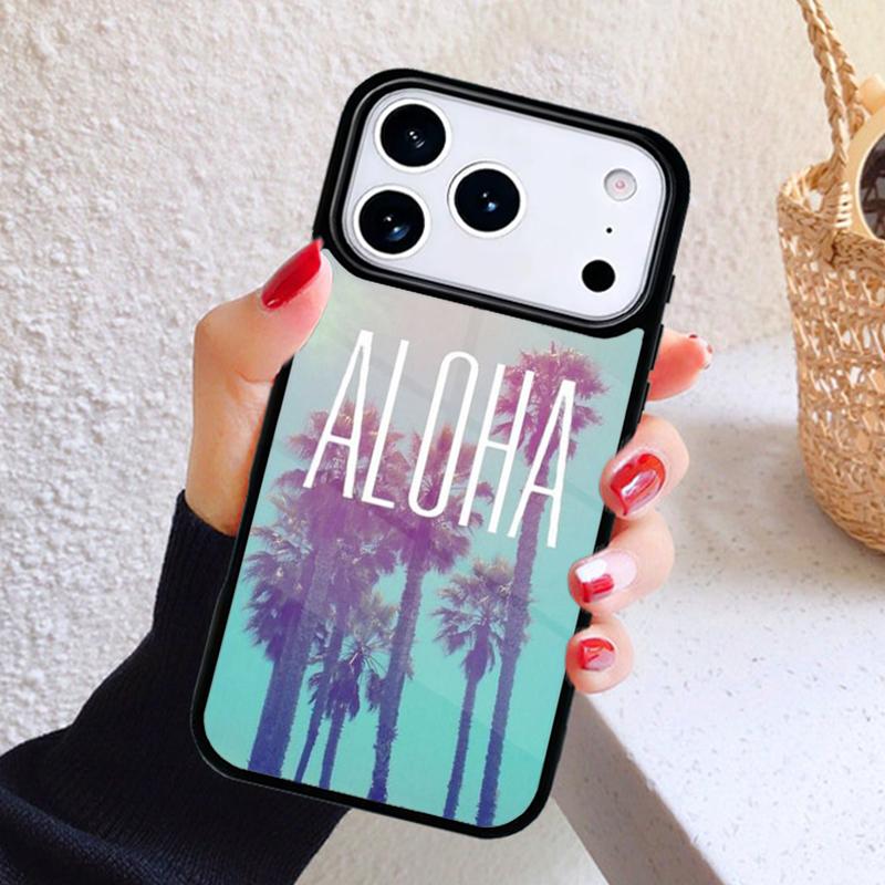 Aloha Hawaii Hawaiian Beach Palms Phone Case For iPhone 17 Air 16 15 14 13 12 11 Pro Max Plus