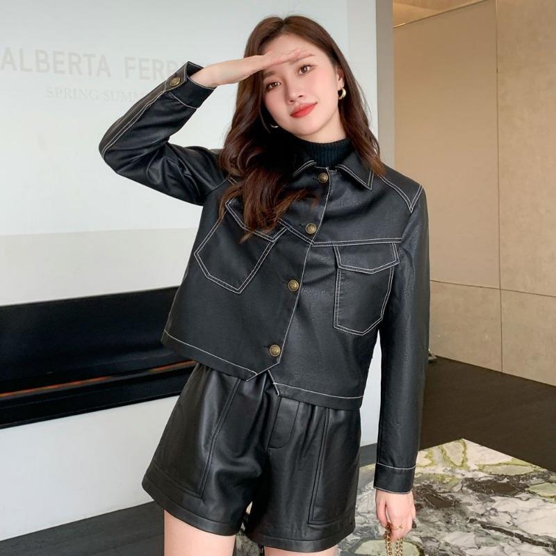 

Кожаная куртка женская кожаная куртка короткая мода горячей девушки старая ранняя осень женская кожаная куртка топ 4XL recommends 140-77.5kg