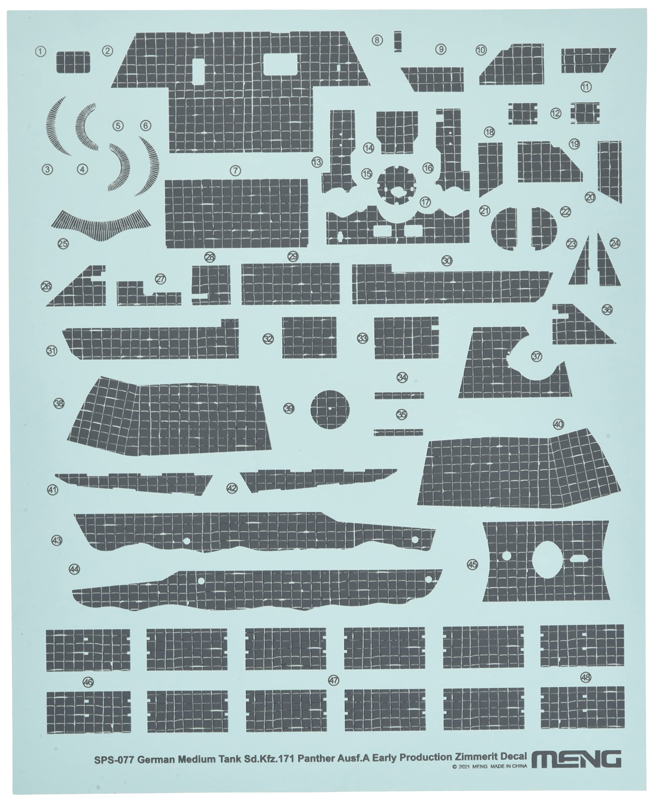 

Meng Model 1/35 German Panther A Early Type Zimmerit Decal Plastic Model Decal MSPS077