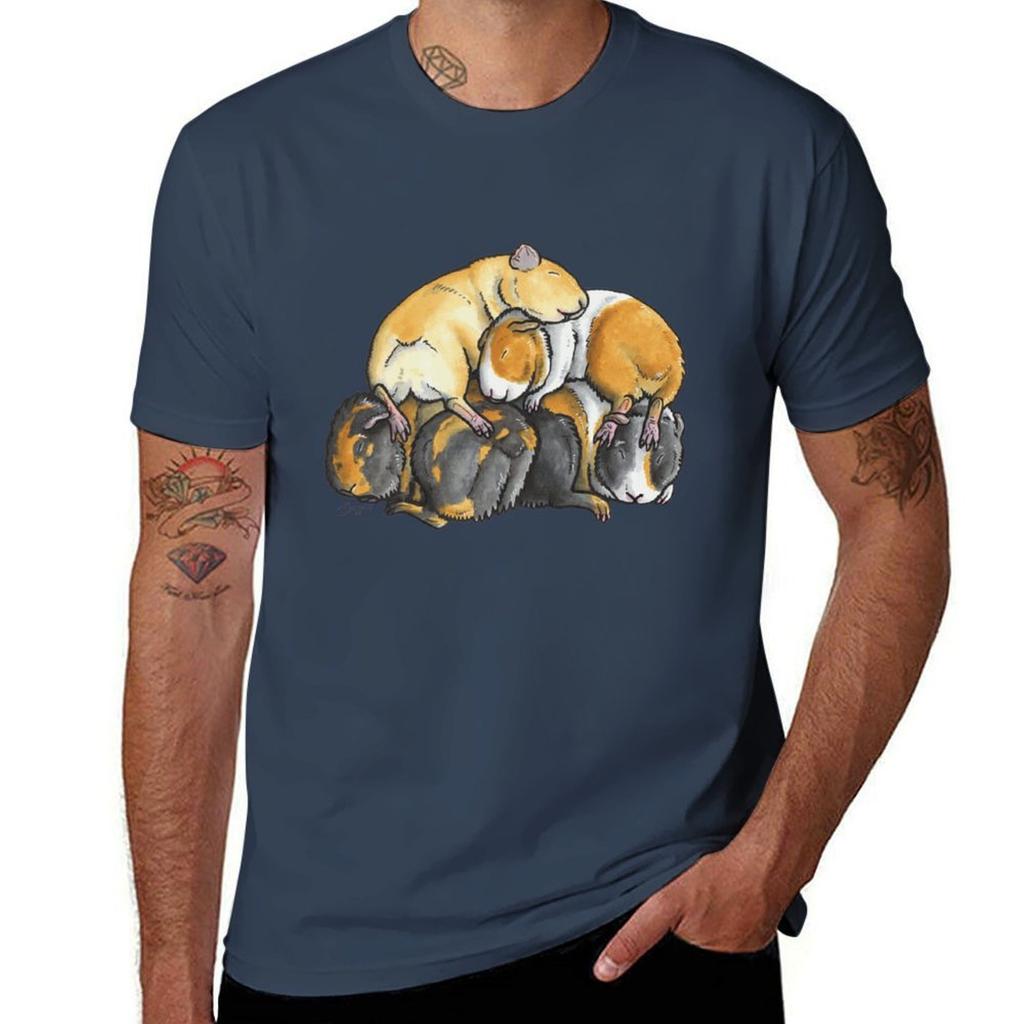 Sleeping Pile Of Guinea Pigs Tshirt Independence Day Short Sleeve Tshirt