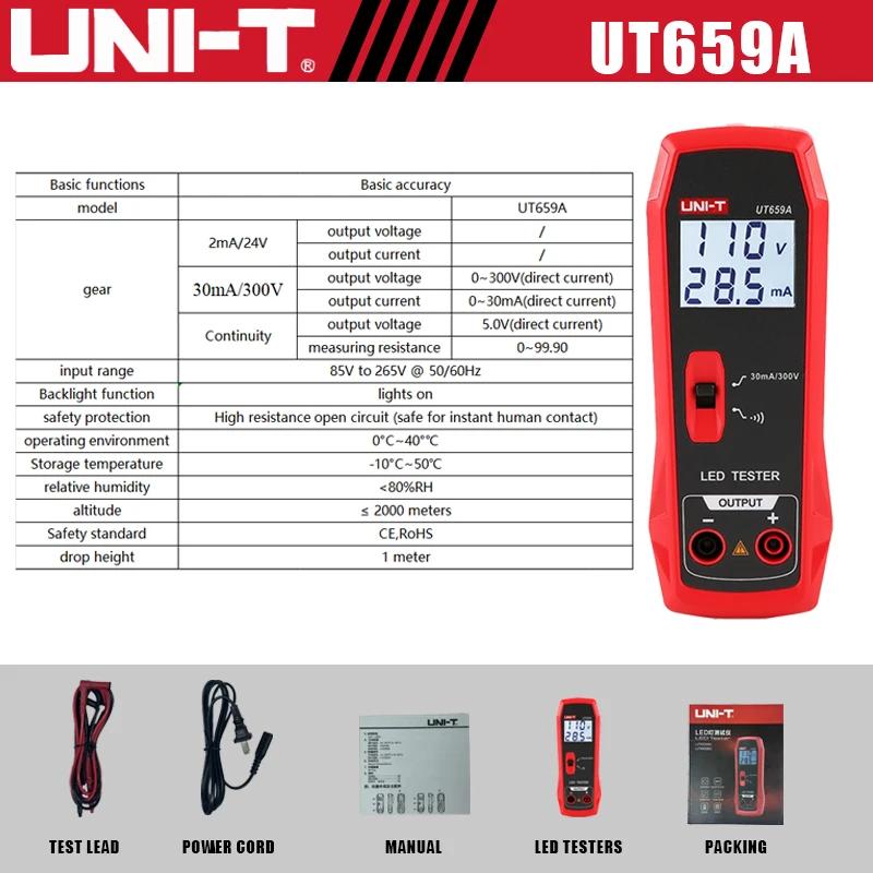 UNI-T UT659A UT659D LED Lamp Tester 0~300V Output TV Backlight Tester Multipurpose LED Strips Beads Test Electric Instruments