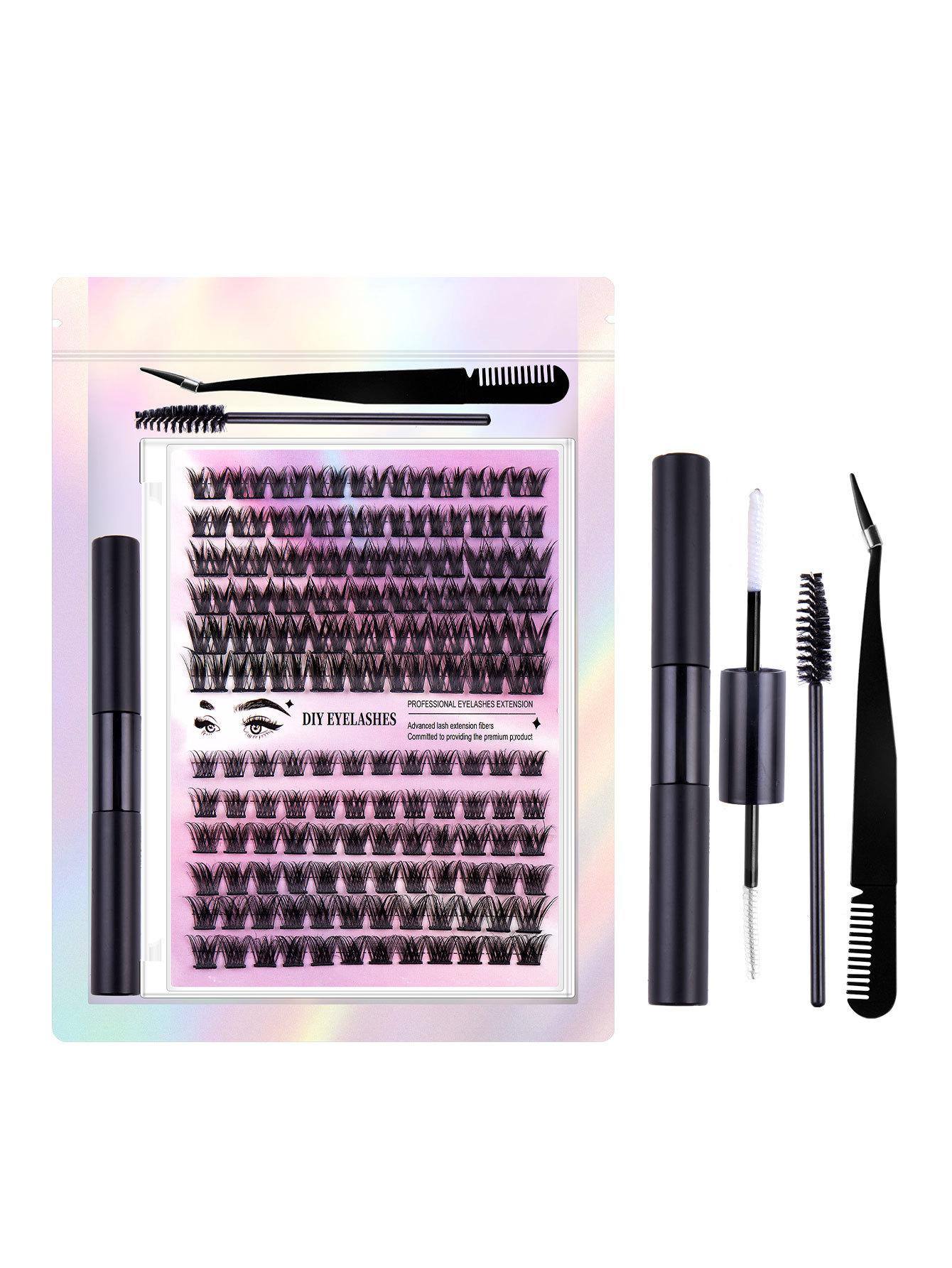 

126 Пучков C Изгиб Смешанный Пакет Одиночные Пучки Накладные Ресницы 10-14Мм Сделай Сам Сегментированные Ресницы с Множеством Волосков