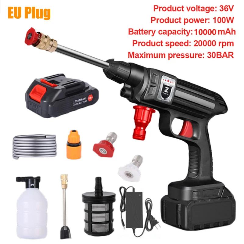 

Беспроводной пистолет для мойки автомобилей высокого давления, 30 бар, генератор пены на аккумуляторе, машина для мойки автомобилей, для уборки дома, стиральная машина Battery Powered
