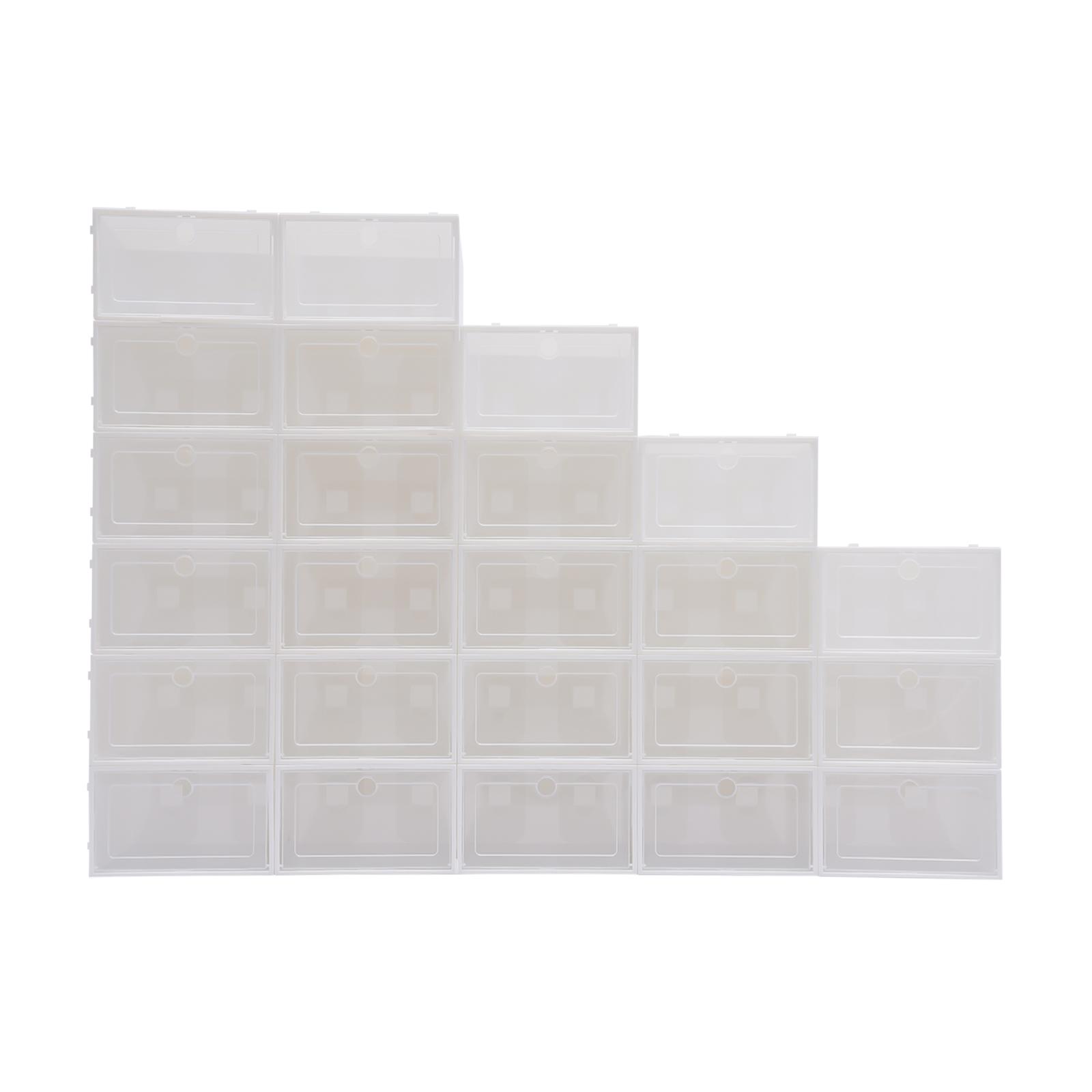 

24 PC Space-Saving Foldable Storage Boxes,Collapsible Plastic Bins Organizer for Shoes Books Toys,White Home Office Organization белый