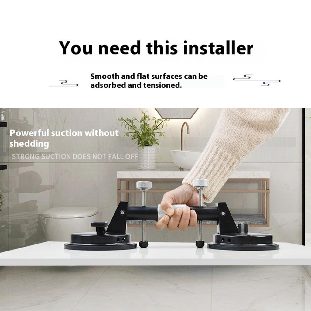 2 Pack Seamless Stone Seam Setter with Double Vacuum Suction Cup Seamless Splicing Leveling Device for Stone Marble Slab Glass