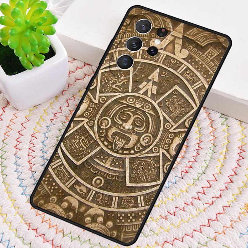 Mayan Calendar Wood Pattern Silicone Phone Case For Samsung Galaxy note 10 pro S26 S25 S24 S23 S22 S21 Plus S25Ultra Capa Cover