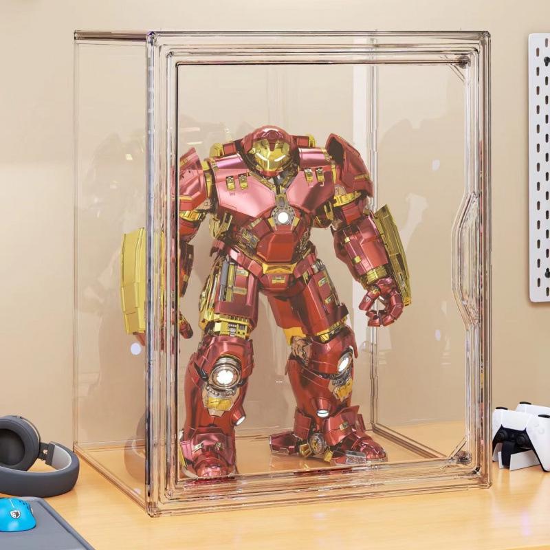 Pop Mart Transparent Acrylic Display Stand: Dustproof Magnetic Storage Box for Figures