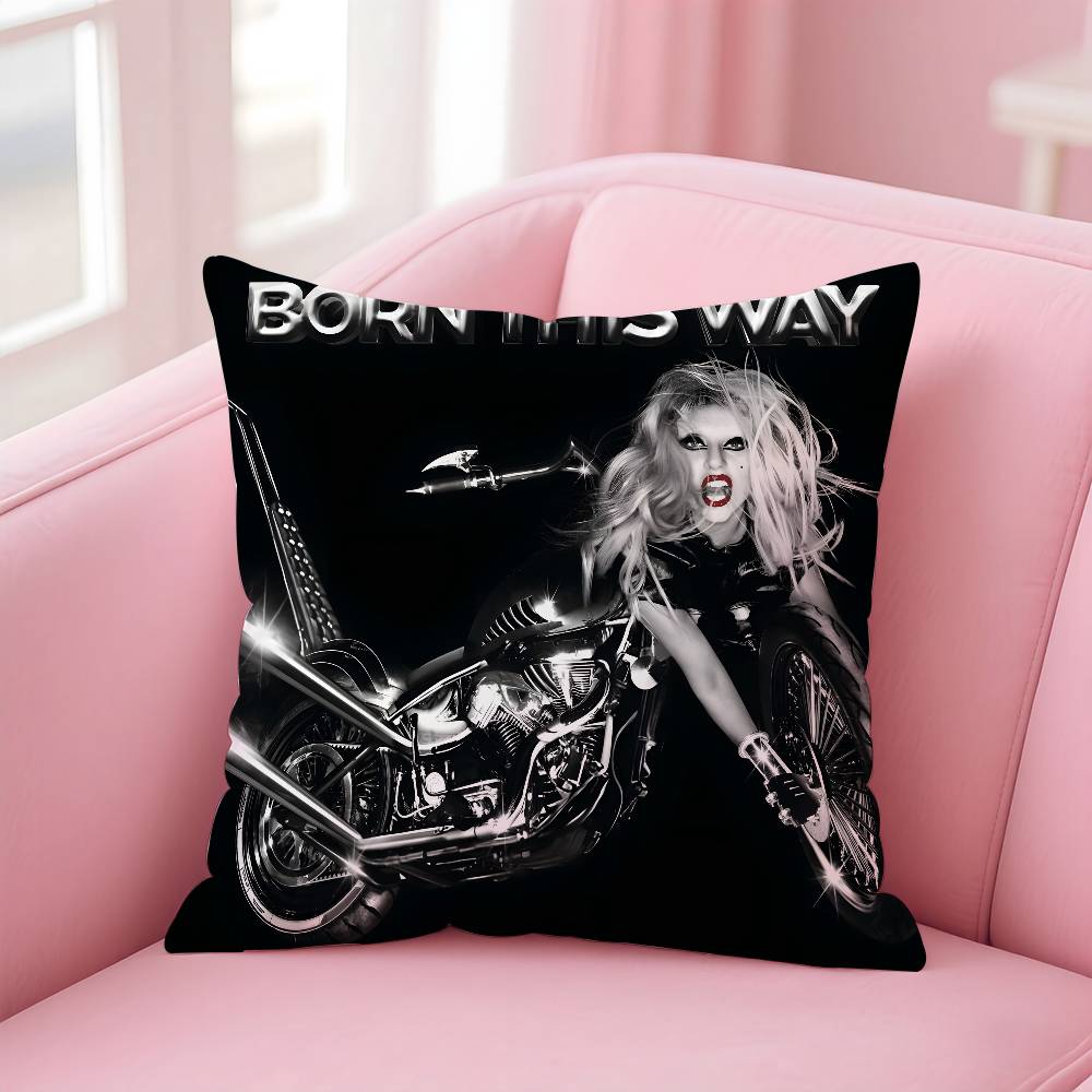 L-Lady SINGER G-gaga Pillow Case Pattern Printing Pillowcase Living Room Sofa Cushion Cover Bedroom Room Decor
