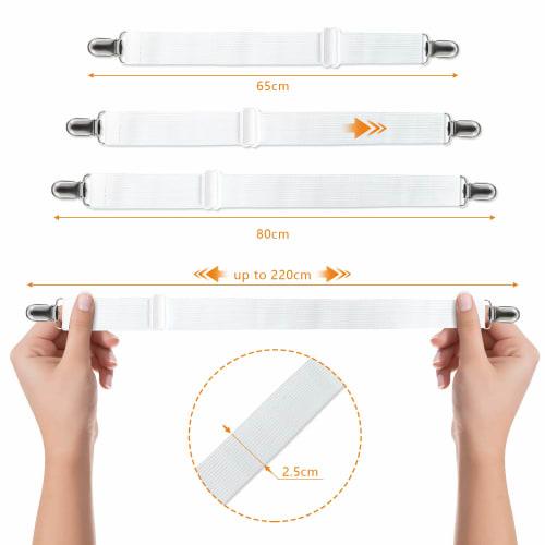 LIHAO Futon Clips, Anti-Slip Duvet Cover Clips, Extends Up To 220cm! Prevents Sheets and Futons from Slipping, 4-Pack, Anti-Slip Sheet Clips, Sofa She