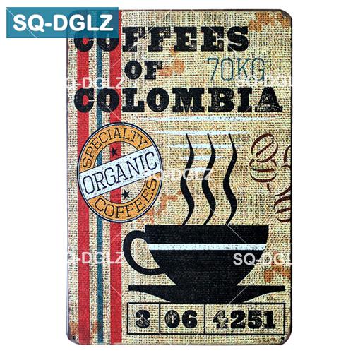 [SQ-DGLZ] Kaffee Metall Zeichen Bar Wand Dekoration Zinn Zeichen Vintage Metall Zeichen Wohnkultur Malerei Plaketten Kunst Poster