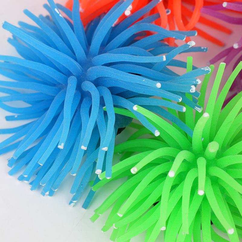 Aquarium Silicone Simulation Sea Anemone Sea Urchin Color Artificial Coral Plant Fish Tank Ornament Decoration Accessory