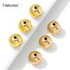 14/18K Gold Plated Brass Solid Spacer Beads For Jewelry Making,Separators For Beads,6/8/10mm Bracelets Beads For DIY Accessories
