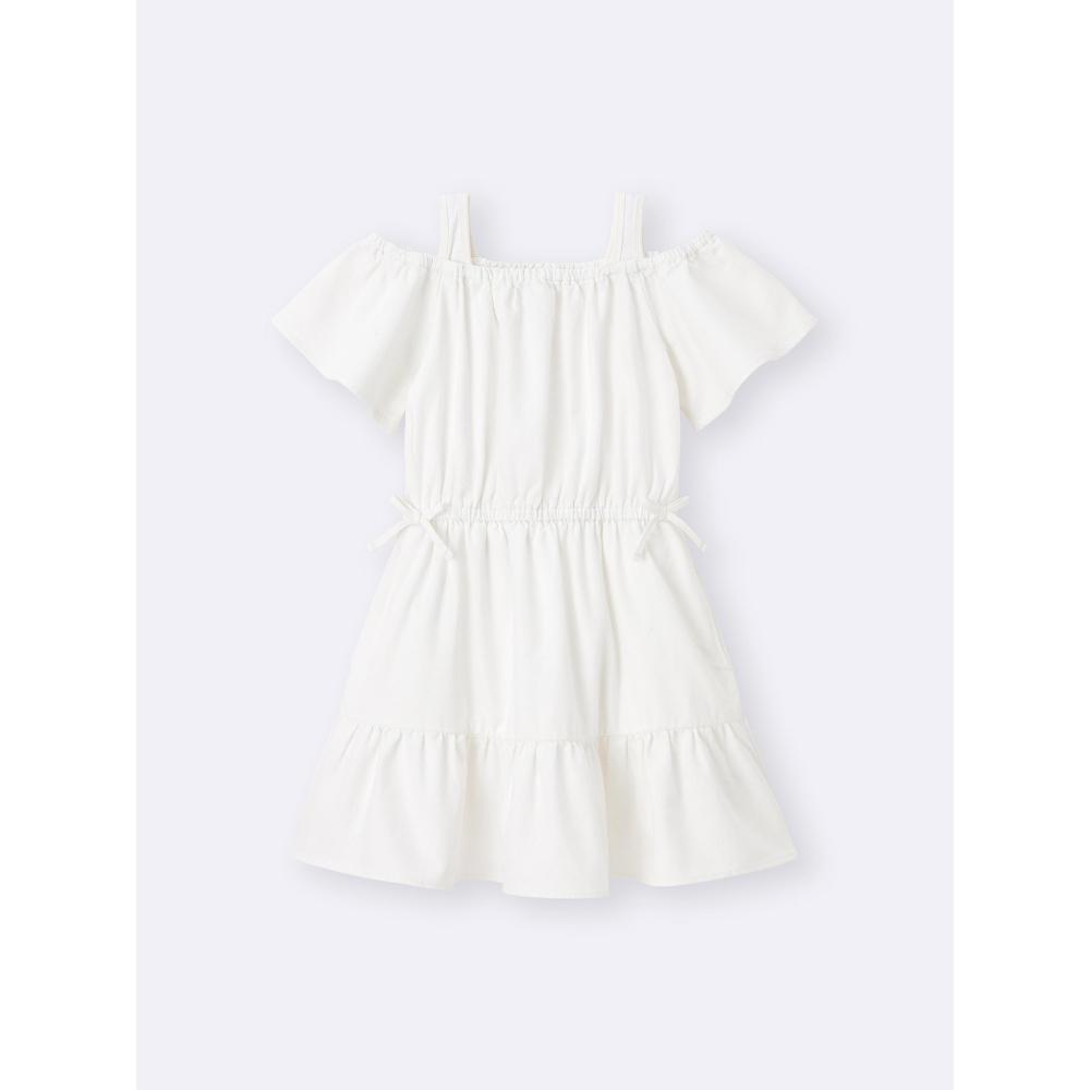 Gu By Uniqlo Girls Denim Off Shoulder Dress