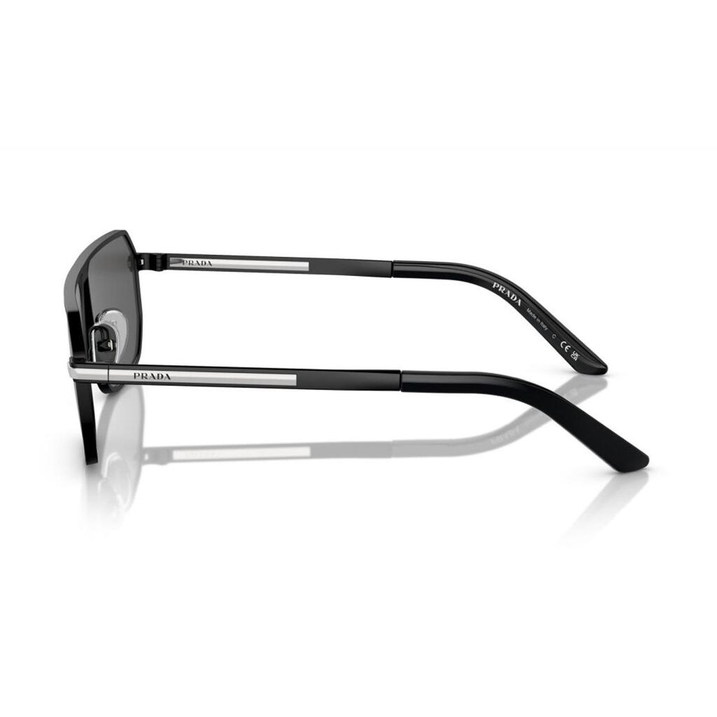 Prada Irregular Shape Sunglasses With Decorative Temples Men Sunglasses Black PRA53S1BO5S0