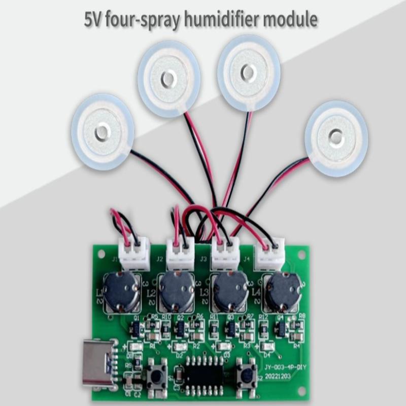 Four Spray Humidifier Type-C Usb Mini Humidifier Diy Kits Mist Maker And Driver Circuit Board Atomizer Sheet With Stand