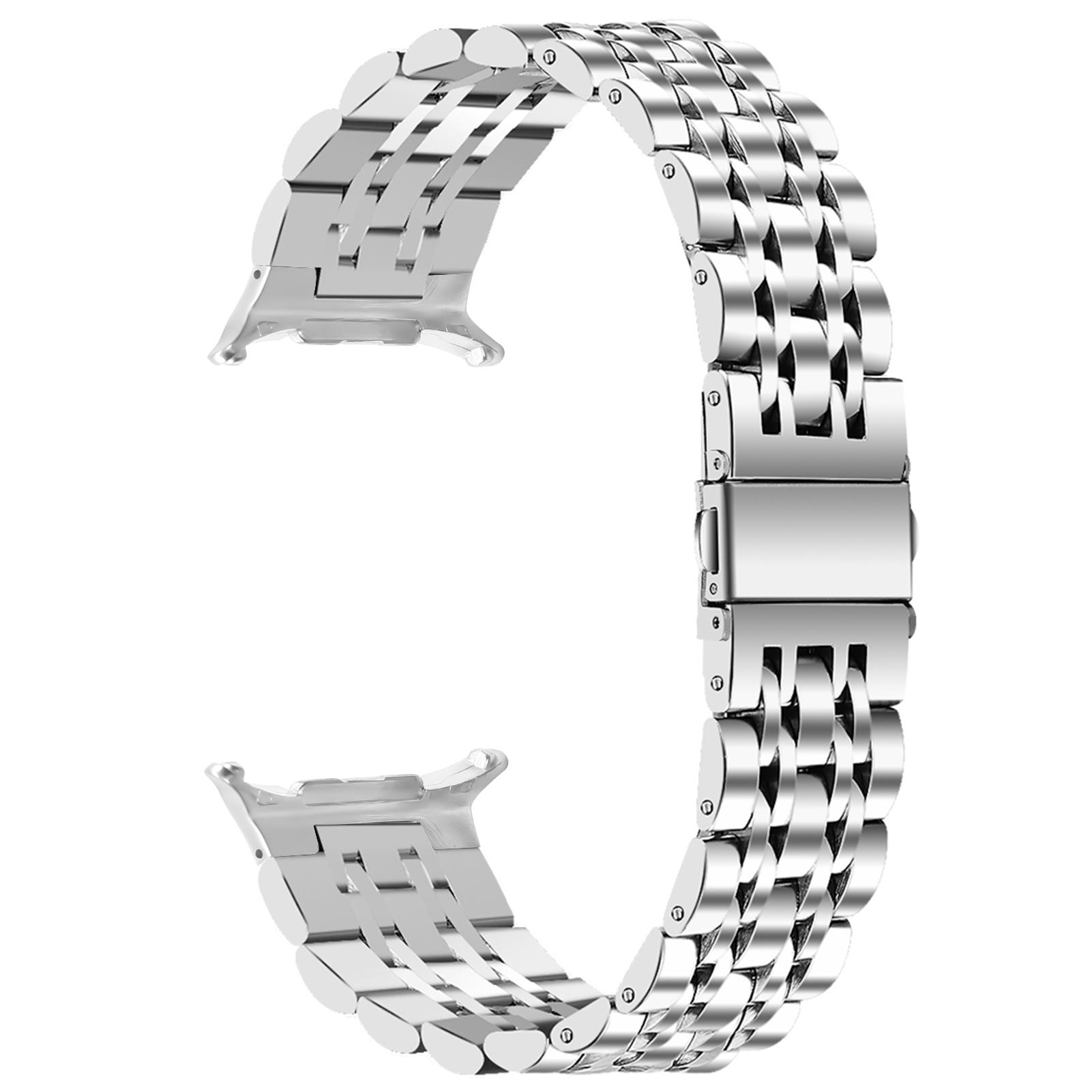 

Silver Slim Strap for Samsung Galaxy Watch8 44mm/40mm/8 Classic 46mm Stainless Steel Seven-Link Watch Band A