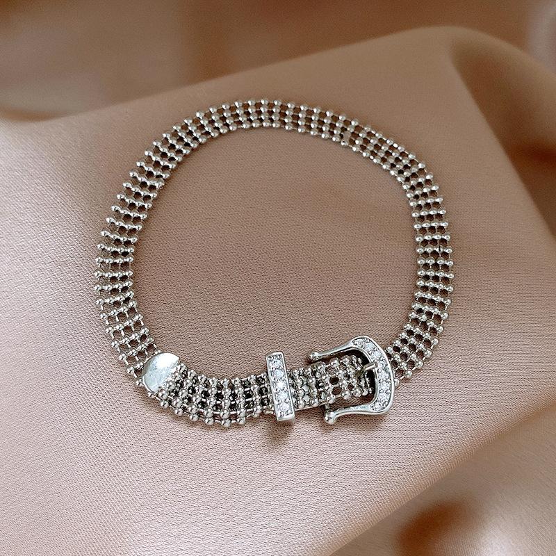 14k electroplated zircon horseshoe buckle bracelet light luxury temperament bracelet jewelry