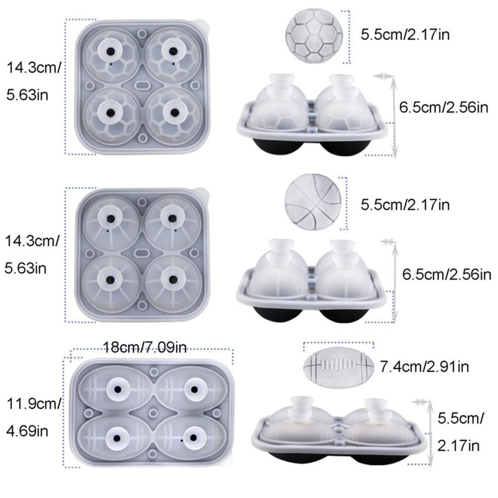 Silicone Rugby Ice Tray Shape Whisky Ball Maker Hockey Mold