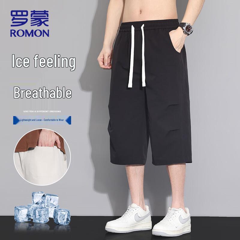 ROMON Men's Summer Ice-Feel Casual Capris