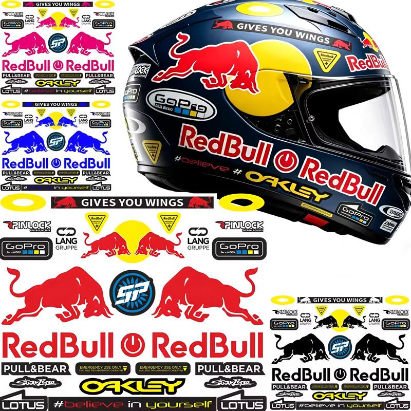 Motorcycle Stickers, Red Bull Events Sponsored Stickers, Plastic Helmet, Car Body, Homemade Decorative Waterproof Sunscreen Stickers Tank