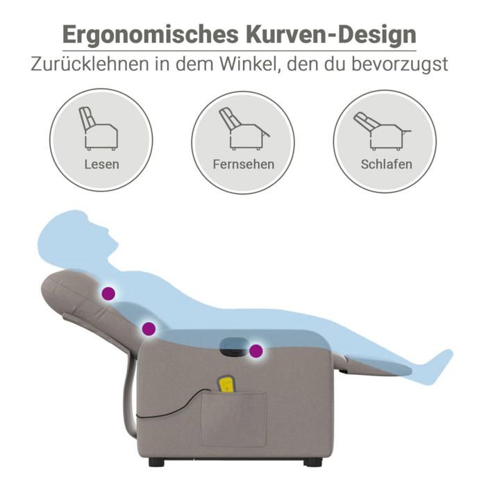 VidaXL Reclining Massage Armchair, Relaxation Chair with Adjustable Backrest and Footrest, Living Room Seat 3206811