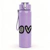 1PC Simple LOVE Bold Letter Print 750ml Color Plastic Sports Water Bottle Leakproof Flip Straw Lid Suitable for Sports Office Home Use