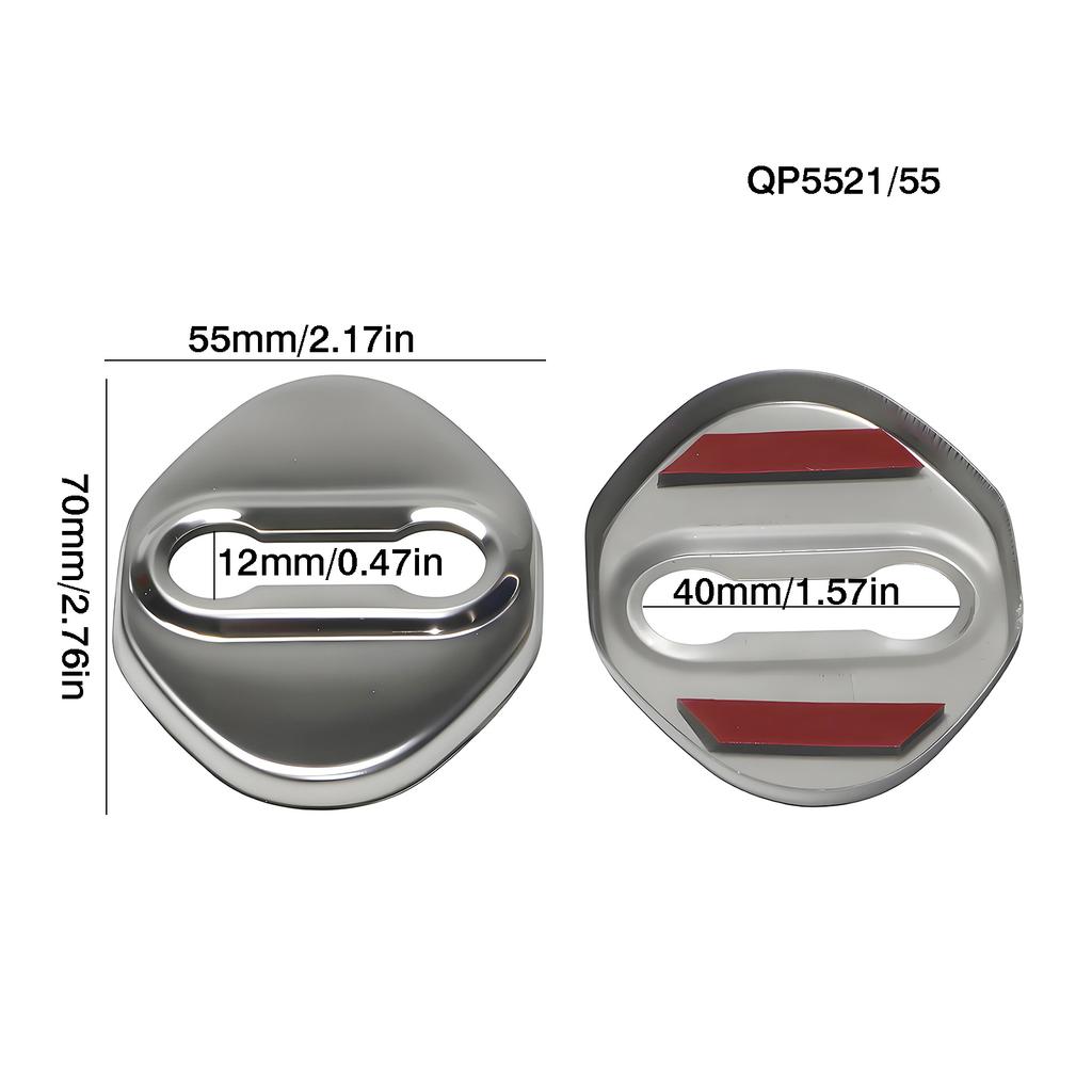 2Pcs Kit Car Decoration Car Door Lock Metal Buckle Car Door Buffer Pad Car Modification Accessories