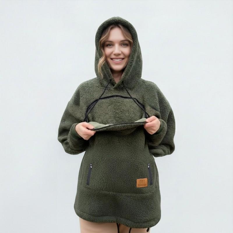 Unisex Fleece Hoodie With Rhombus Loose