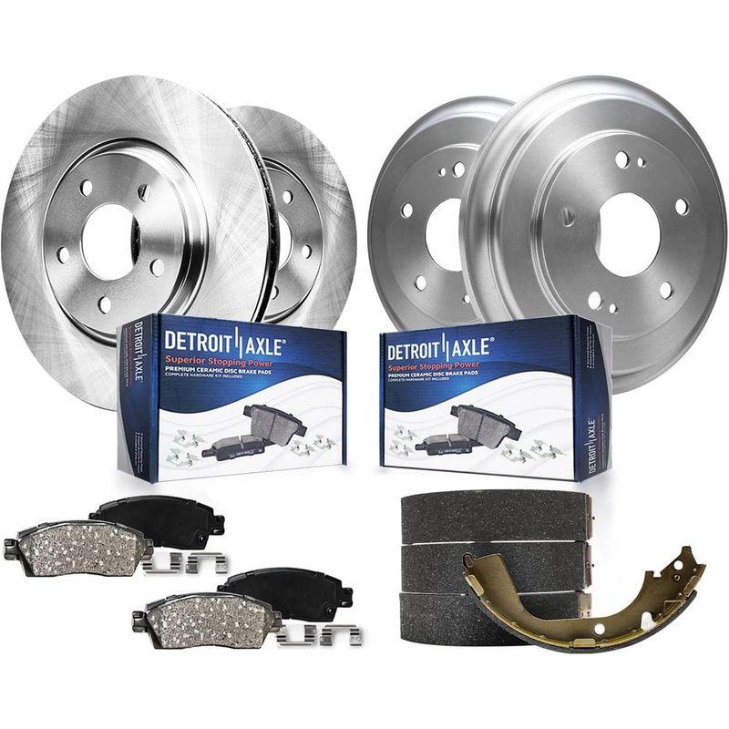 Brake Kit for 2012-2015 Honda Civic, 2013 2014 Disc Brake Rotors Ceramic Brakes Pads Rear Brake Drums Brakes Shoes Replacement: