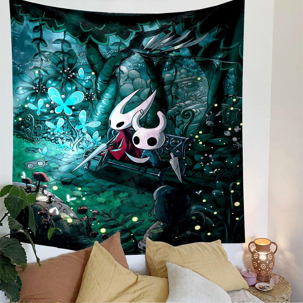 Hollow Knight Tapestry Wall Hanging, Indie Game Character Art, Gamer Wall Decor for Bedroom Living Room Dorm