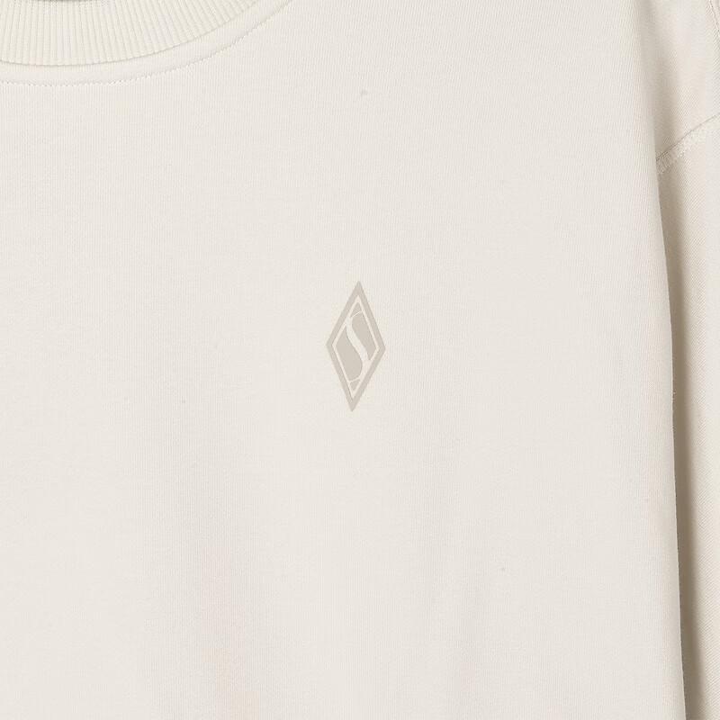 Skechers Sports Lifestyle Series Loose Fit Soft Comfortable Sweatshirt Men Sweatshirt White-Sand L124M034-00F1