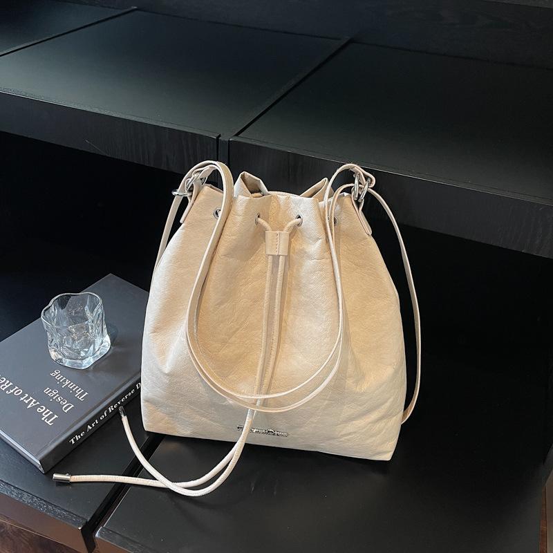 

Fashion large-capacity bag women s new casual versatile multi-functional backpack single shoulder bucket bag бежевый