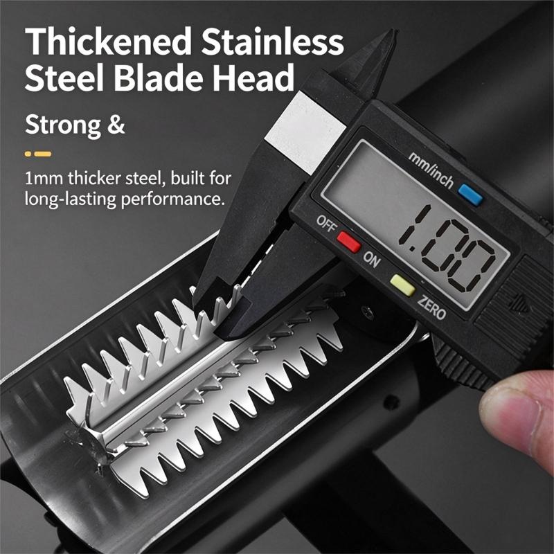 Battery-Operated Fish Descaling Tool with Covered Metal Blade, Textured Handle, and Reverse Control for Restaurant Kitchen Fish Preparation