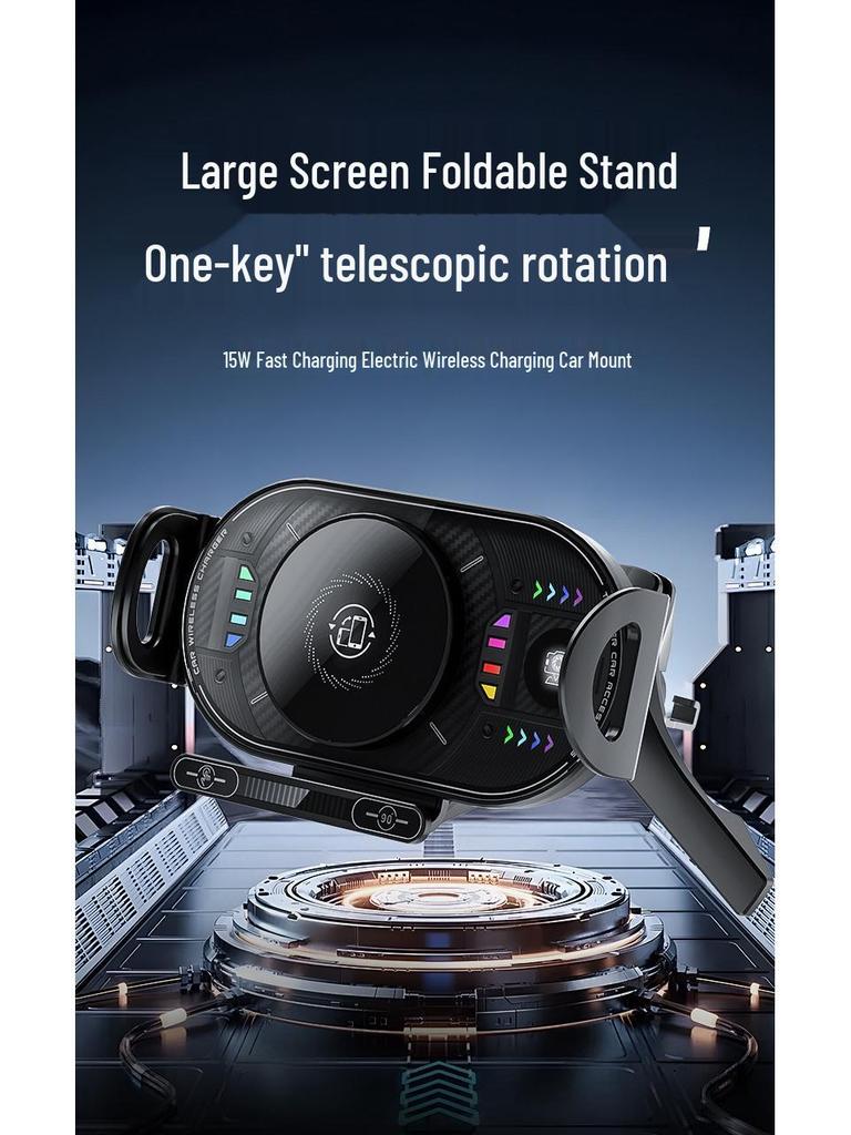15W Magnetischer Kabelloser Autoladegerät & Halter, 360° Drehbarer Lüftungsschlitz-Halter