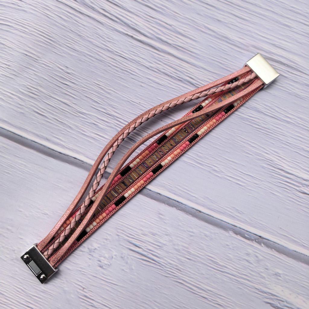 Bohemian Multi-layer Leather Magnetic Buckle Bracelet - European & American Design