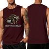Men's Funny Animal Slogan Print Tank Top, Loose Fit Breathable Summer Gym Streetwear Casual Vest