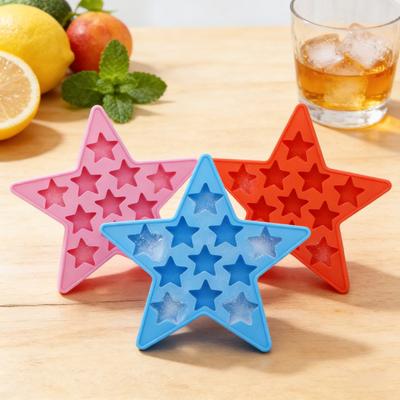 Forma de Silicone para Cubos de Gelo em Forma de Estrela Molde Flexível de Grau Alimentício para Gelo Doce Chocolate Prato de Liberação Fácil Lavável na Máquina de Lavar Louça Ferramenta Criativa para Assar