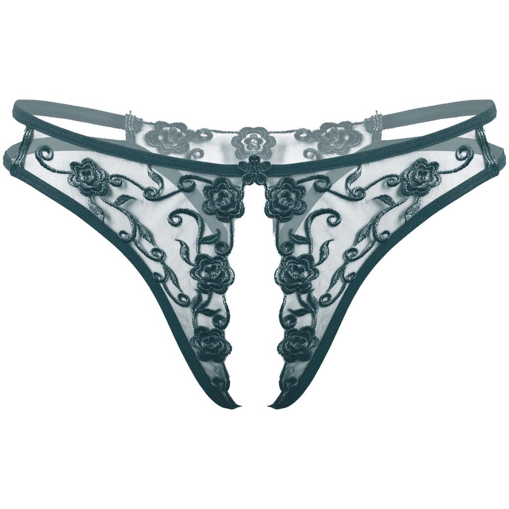 Adult Men Lingerie Briefs Flower Embroidery Lace Thong Underwear
