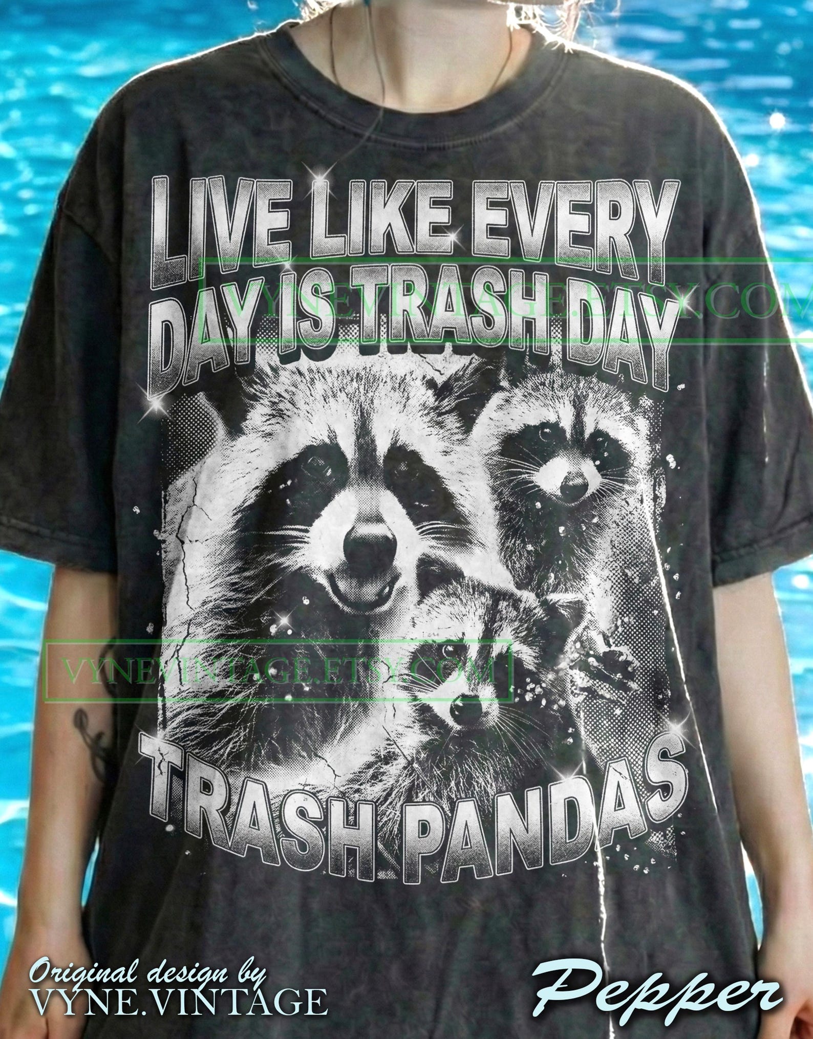Raccoon Trash Day Comfort Colors® Tshirt, Trash Panda Tees, Vintage 90S Bootleg Sweater, Retro Wildlife Tanktop, Funny Trash Meme XL