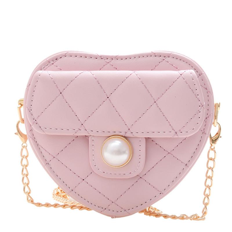 

Trendy Mini Chain Shoulder Bag For Kids In Pink White And Black Stylish Design розовый