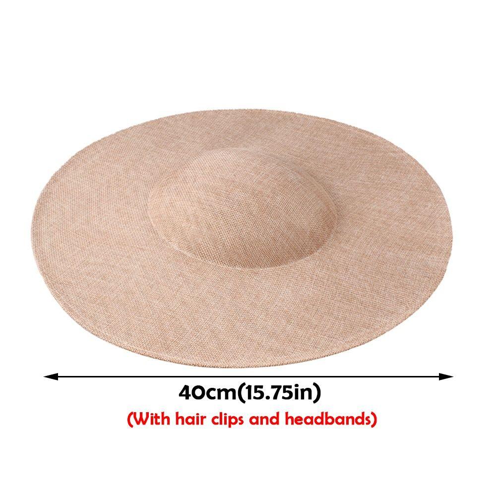 New 40cm Fascinators Base Big DIY Hair Accessories Hat with Clip Women Wedding Headpiece for Cap Supplies