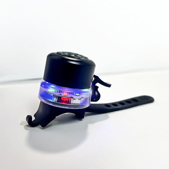 Electric Bike Bell with Compass RGB Light USB Rechargeable MTB Road Mountain Bicycle Handlebar Alarm Horn Bike Accessories
