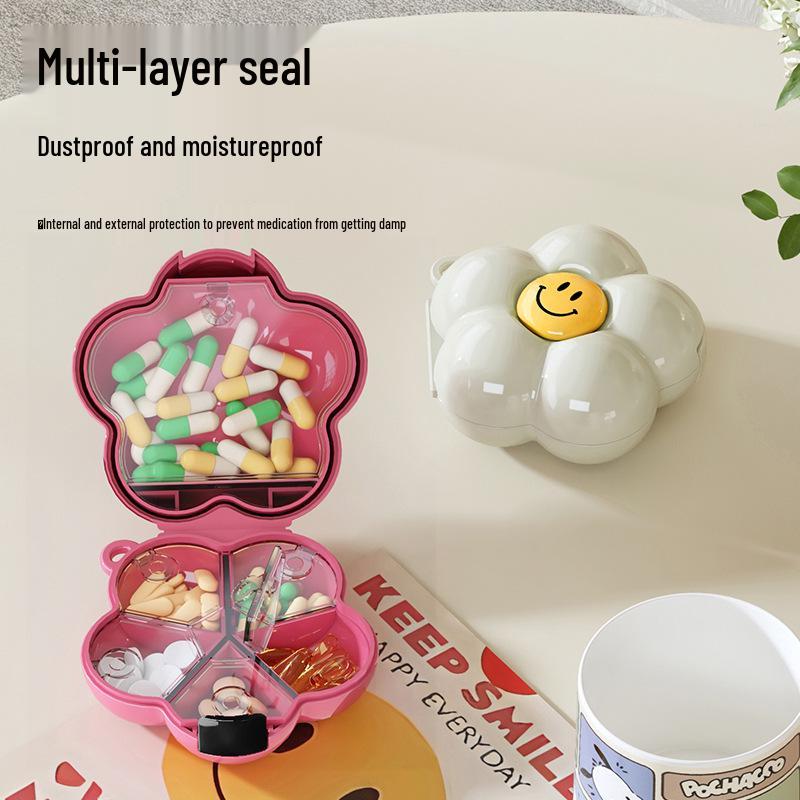 Dopamine Flower 7-Day Mini Pill Organizer & Sealed Storage Box