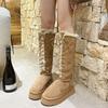 Fashion Winter Platform Boots Knee-High Was High Simple Boots Fashion Motorcycle Boots Causal Plush Fluffy Anti-cold Shoe Botas Mujers