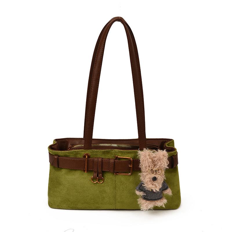 Korean Retro Suede Underarm Bag: Women's Versatile Autumn 2025 Shoulder Handbag for Casual or Work Commutes