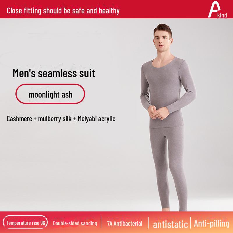 Unisexová německá kašmírová termoprádlová souprava: Hedvábím vylepšený, sametem podšitý, teplý oblek na podzim